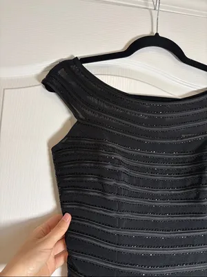 Cache Beaded Black Off the Shoulder Bustier Top Formal size 4 thumbnail 2