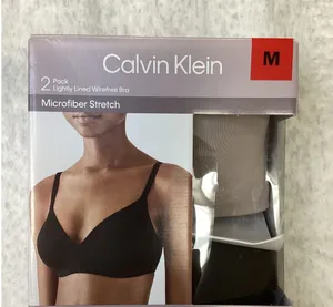 Calvin‎ Klein 2 Pack Lightly Lined Wirefree Bra Microfiber Stretch Black Fresh M thumbnail 1