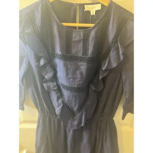 A Loves A Women’s Navy Blue Ruffled Cotton Mini Dress Size XS thumbnail 5