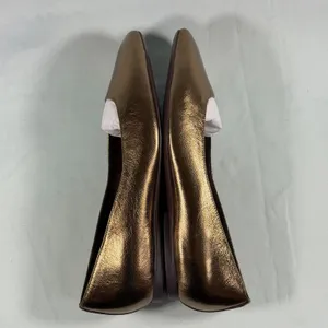 Naturalizer Size-8W Womens Chelsea Gold Leather Square Toe‎ Ballet Flats thumbnail 7