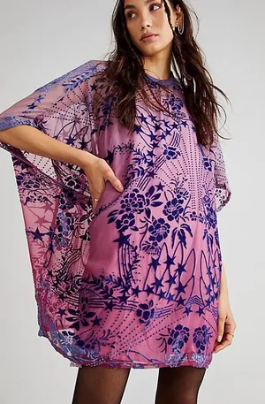 Free People Sheer Velvet Shirt/Dress thumbnail 1
