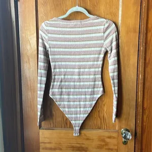 Forever21 Striped‎ Henley Bodysuit thumbnail 3