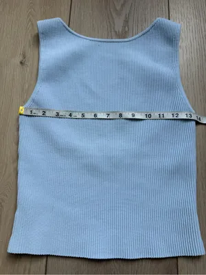 Aritzia Babaton Sculpt Knit Leading Top in Glacier Ice Blue Medium Low Back Tank thumbnail 9