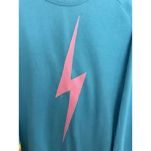 Aviator Nation Lightning Bolt Neon Chevron 5 Stripe Crew Sweatshirt Size Medium thumbnail 10