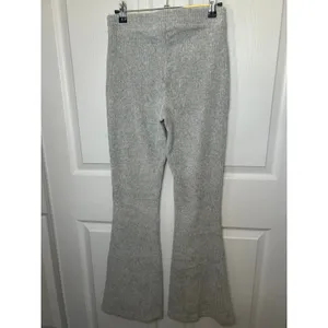 Aerie Groove‎ On Gray Ribbed High Waisted Velour Flare Pant Small Loungewear thumbnail 2