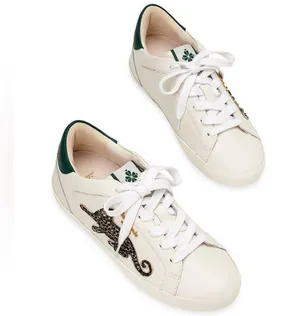 NEW Kate Spade Ace Leopard Lace-Up Low Top Sneakers w/Extra Shoe Lace, Size 11 thumbnail 2