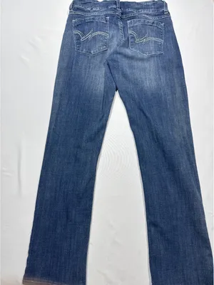 Wrangler Straight Leg Blue Denim Jeans - Classic Comfort & A thumbnail 8