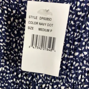 West Kei Navy Blue Dot Print Square Neck Maxi Dress‎ Women's Size Medium M NWT thumbnail 7