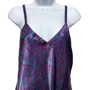 VTG Fredericks Of Hollywood Women‎ Satin Paisley Mini Slip Dress S Y2K Lingerie thumbnail 3