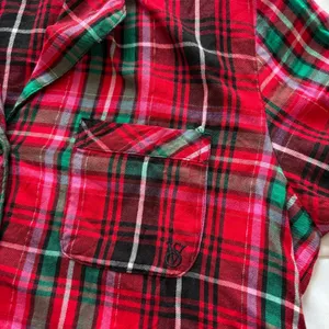 Victoria's Secret Red Green Plaid Flannel Pajama Top Pjs Womens XS Holiday thumbnail 5