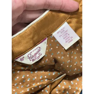 Original Penguin by Munsingwear Bronze Silk Polka Dot Sleeveless V-Neck Top 2 thumbnail 4