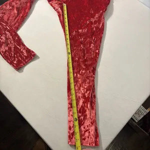 Fabletics High Waisted 2XL Strawberry Red Crushed Velour‎ Crossover Leggings Y2K thumbnail 8