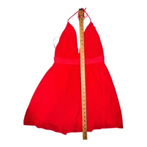 Nymphe Los Angeles Red Halter Mini Dress, Medium thumbnail 7