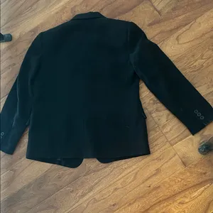 Theory Black Navy Satin Lined Fitted Blazer Size 0 thumbnail 5