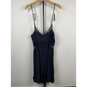 Revolve Tularosa Navy Blue Floral Lace‎ Tie Strap Sleeveless Mini Dress Size S thumbnail 8