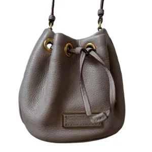 Marc by MARC JACOBS Mini Bucket Bag Crossbody Cream Grey Pebbled Leather thumbnail 1