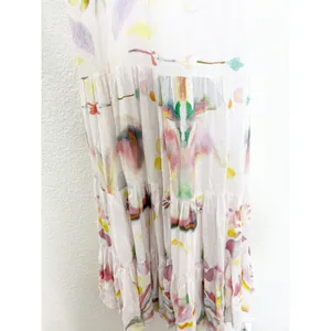 Free People Sounds Of Spring Maxi Dress Size 6 Ivory Watercolor Bib Overall thumbnail 10