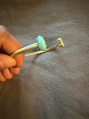 Kendra Scott Gold Open Cuff with Aqua Green Crystal thumbnail 5