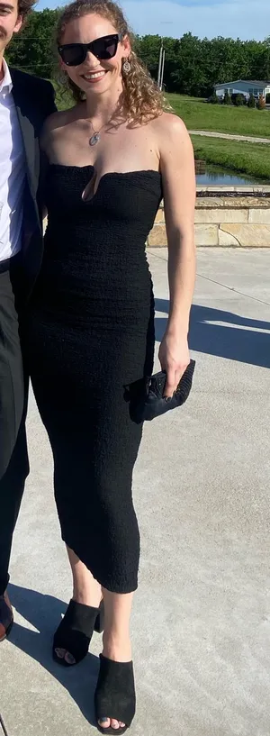 Showpo strapless black formal dress thumbnail 1