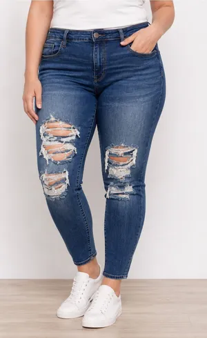American Eagle Next Level Stretch Distressed Skinny Jeans Size 16 Short thumbnail 1