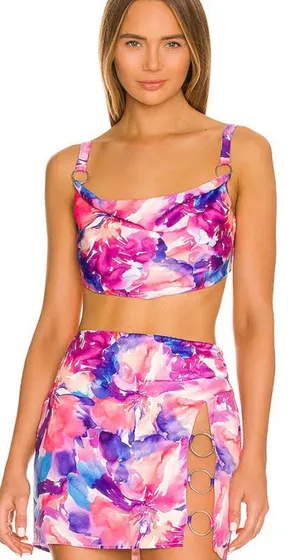 For Love & Lemons Natasha Crop Top & MINI Skirt set thumbnail 1