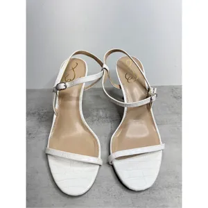 Sam Edelman Sandals Womens Size‎ 8 White Croc Embossed Faux Leather Beachy Heels thumbnail 4