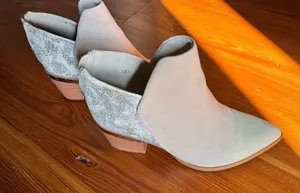 ZBY Suede block heel booties Blue Size 8 thumbnail 1