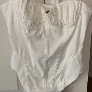 ZARA Corset Bodysuit Top in White thumbnail 3