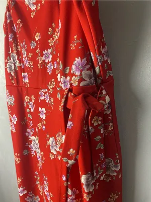 Betsey Johnson boho Red Floral Summer Party Picnic Pretty Feminine Dress 12 thumbnail 3
