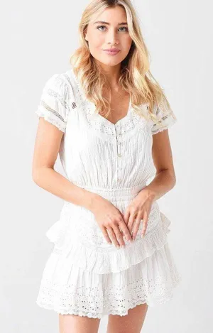 LOVESHACKFANCY- Jeromie Dress Bride Summer Cocktail Preppy Rush Sorority thumbnail 1