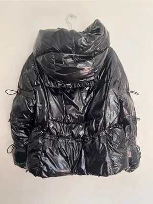 Alo Yoga Glossy Stunner Puffer Hooded Jacket Fall Coat Black Size XS thumbnail 9