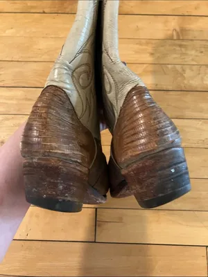 Dan Post Ivory Tan Leather Cowgirl Western Boots Size 5.5 thumbnail 9