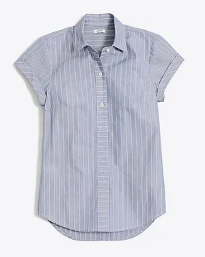 J.Crew Striped short-sleeve popover shirt thumbnail 1