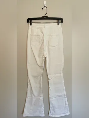 SHEIN High Waist Flare Jeans, White, Size 4, EUC thumbnail 3