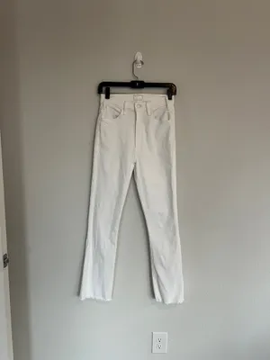 Mother The Hustler Ankle Fray White Jeans Size 26 thumbnail 3