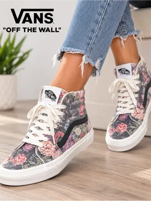 Vans Sk8-Hi Women’s Floral High Top Sneakers Black Multi Size 6 thumbnail 1