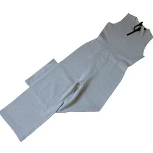 NWT J.Crew Sleeveless Lurex Jumpsuit in Silver Metallic Velvet Tie Jumper S $188 thumbnail 7