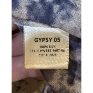 Gypsy 05 Global Village Women Silk Overlay Blouse‎ Flowy Top Size Large thumbnail 6