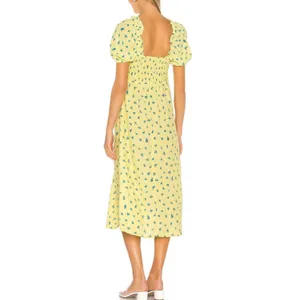 NWT‎ FAITHFULL THE BRAND Bette Floral Midi Dress in Yellow Size M (US 6) $189 thumbnail 2
