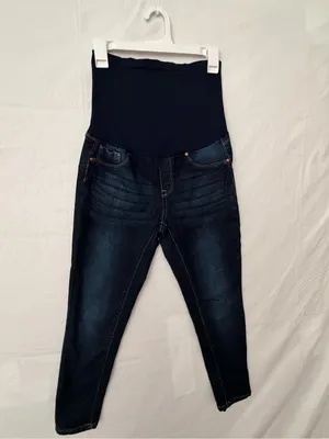 Bella Vida Maternity Dark Wash Skinny Capri Jeans Size M (A808) thumbnail 3