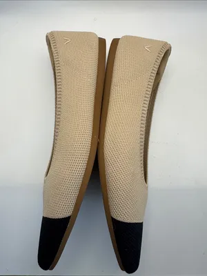 Vivaia pointed-toe Ballet Flats (Aria 5°) Almond & Black sz 39.5 / 9.5 washable thumbnail 7