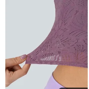 Brand New Halara Women's Small Low Support Lace Overlay Cropped Yoga Sports Bra thumbnail 3
