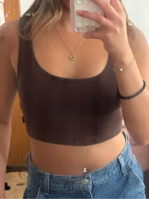 aritzia Ribbed Crop Tank Top thumbnail 1