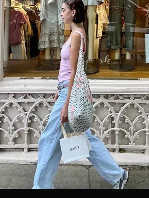 Free People Gauze Floral Doted XL Tote Bag thumbnail 2