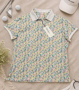 Walter Hagen Lady Hagen Lemon Floral Golf Polo Shirt UPF 50 NWT Large Preppy thumbnail 1