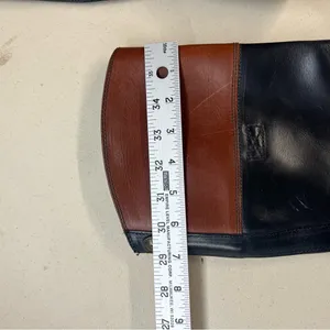 FRYE | Black Leather‎ Brown Top Tall Boots 6.5 Pull On Woman’s thumbnail 10