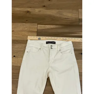 Express Jeans Cropped Denim Legging Size 8R Mid Rise Frayed Hem thumbnail 4