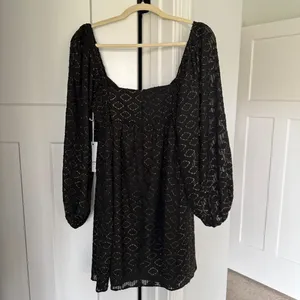 NWT Amanda Uprichard Danie Black and Gold Long Sleeve Dress NEW‎ Ravena thumbnail 4
