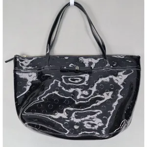 Kate Spade Sophie Camellia‎ Street Tote Bag Black Patent Leather Polka Dot Bow thumbnail 1
