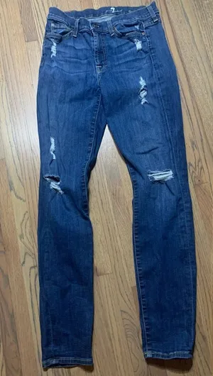 7 for all mankind the skinny Jean distressed thumbnail 1
